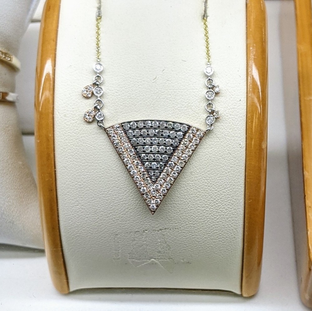 MeiraT Diamond Triangle necklace - Picture 8 of 13